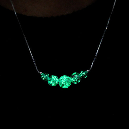 Lilac | .925 Sterling Silver | Firefly Glass Infinity Clasp Necklace